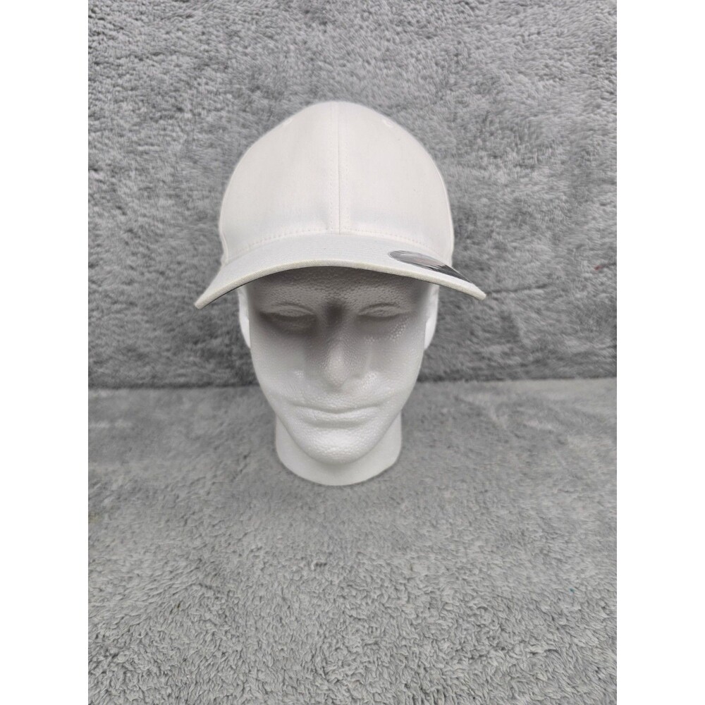 The Original Flexfit Yupoong Plain White Fitted Baseball Cap Hat Size L/XL Blank